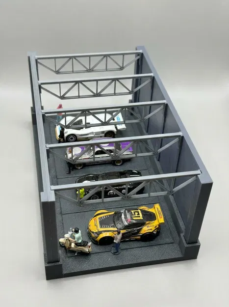 Mô hình gara trưng bày xe tỷ lệ 1:64 (Open Garage Diorama) - File in 3D - Image 6