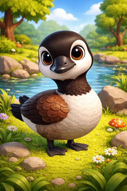 Mô hình 3D chú ngỗng Canada hoạt hình (Cartoon Goose) dễ thương - Image 1