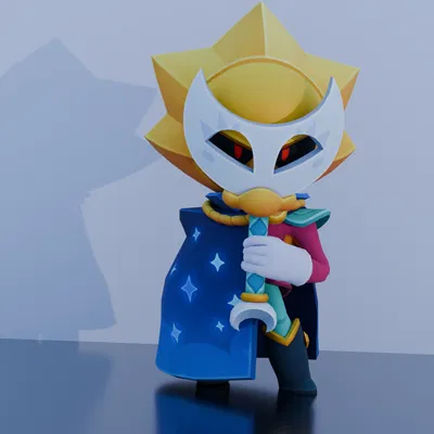 Mô hình 3D nhân vật Sirius từ Brawl Stars ấn tượng để in tại nhà