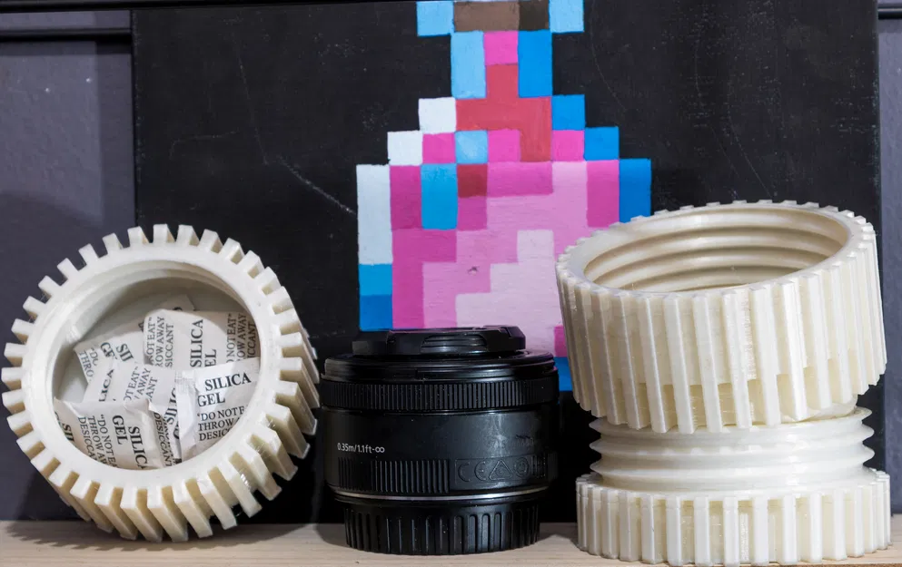 Nắp bảo vệ ống kính Canon 50mm kèm ngăn chống ẩm in 3D - Image 3