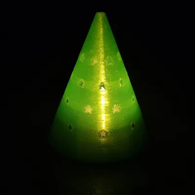 Đèn lồng trang trí Giáng sinh hình nón với họa tiết ngôi sao ấn tượng