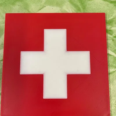 Tấm lót ly hình lá cờ Thụy Sĩ in 3D tinh tế cho bàn trà