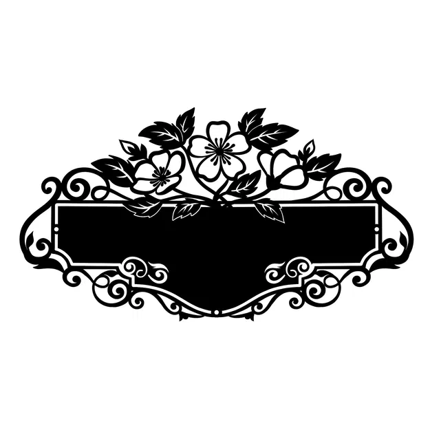 Bảng Biển Số Nhà Họa Tiết Hoa Cổ Điển - Mẫu In 3D Trang Trí Nghệ Thuật - Image 1