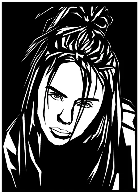 Mô hình tranh treo tường nghệ thuật chân dung Billie độc đáo - Image 1