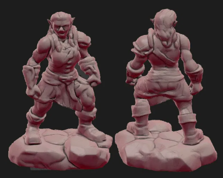 Mô hình nữ chiến binh Stonebound cho game DND - In 3D không cần support - Image 1