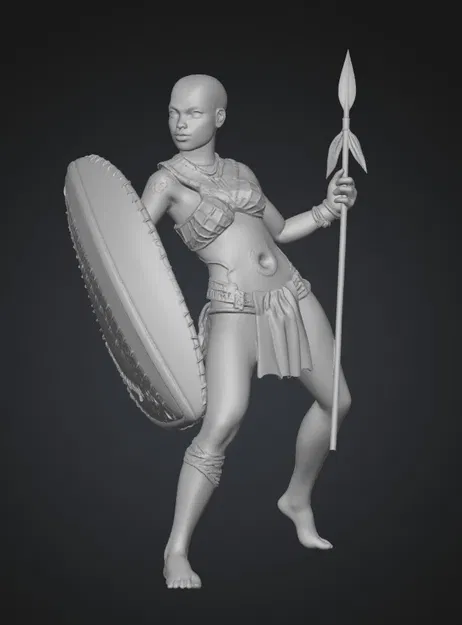 Mô hình nữ chiến binh châu Phi dũng mãnh in 3D đẹp mắt - Image 1