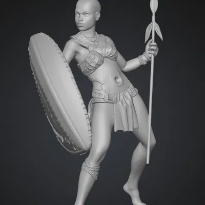 Mô hình nữ chiến binh châu Phi dũng mãnh in 3D đẹp mắt