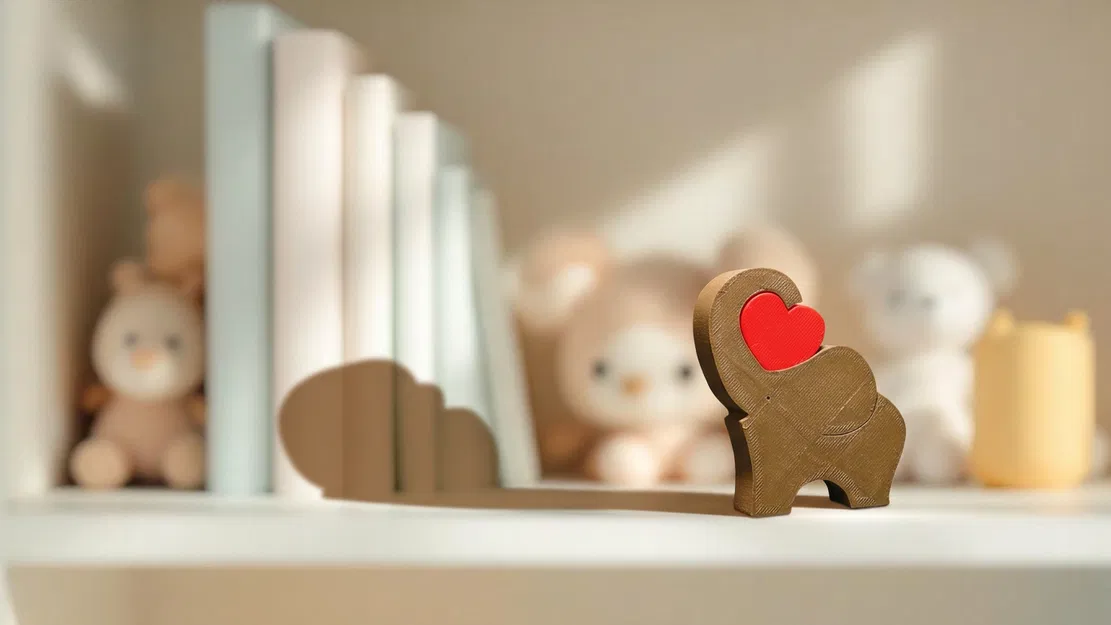 Tượng Voi Hình Trái Tim Đáng Yêu - Image 2