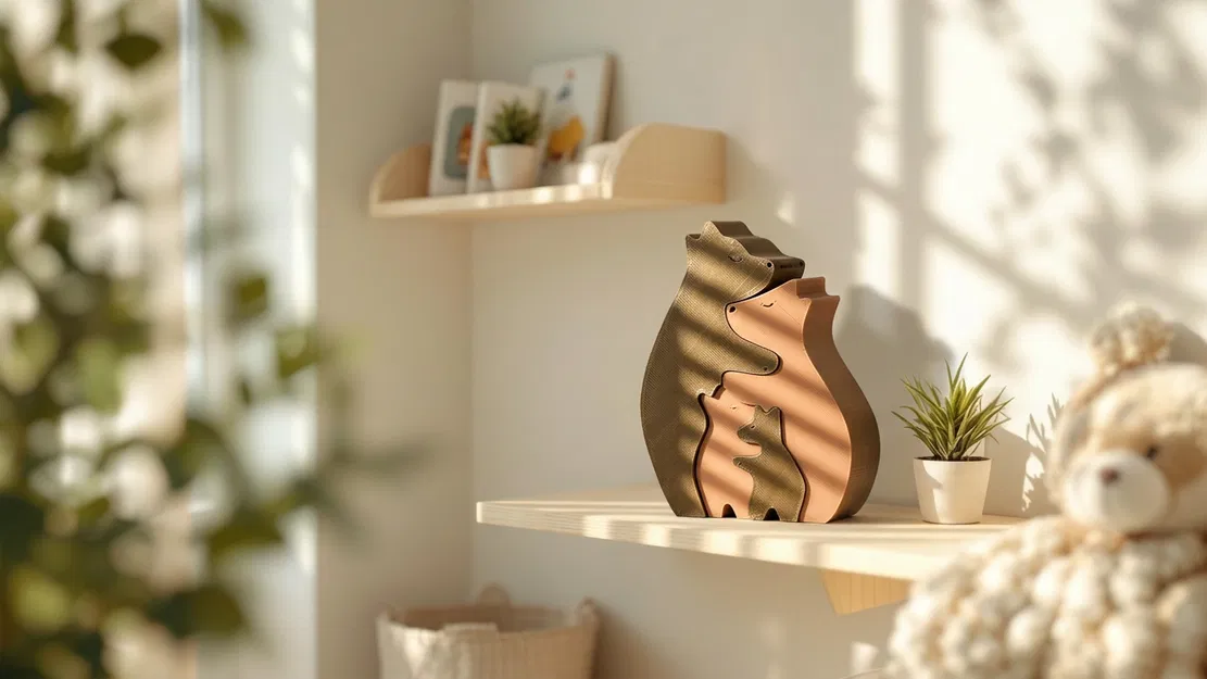 Mô hình xếp hình Gấu Ôm Nhau (Hugging Bears Puzzle) - Image 1