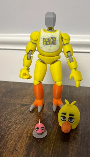 Mô hình Chica Dummy 13 từ FNAF 1 - Tự in 3D với khớp nối linh hoạt - Image 3