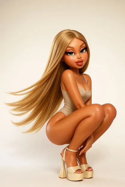 Mô hình 3D Golden Glamour Doll xinh đẹp sắc nét - Image 2