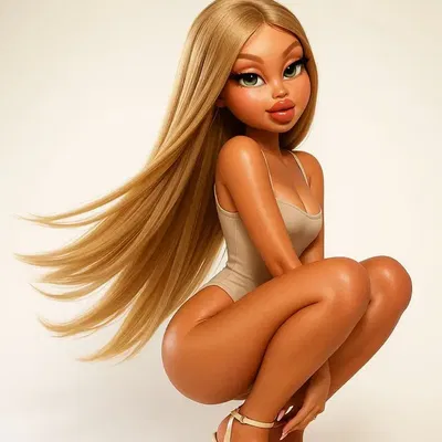 Mô hình 3D Golden Glamour Doll xinh đẹp sắc nét