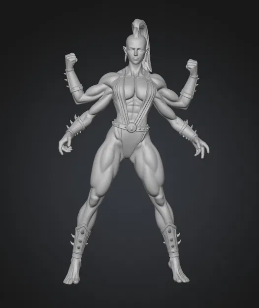 Mô hình 3D Nữ Chiến Binh Bốn Tay đầy uy lực cho game thủ - Image 1