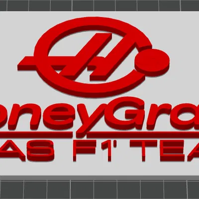 Mô hình logo Haas F1 Team - Phụ kiện 3D đẹp mắt cho fan tốc độ