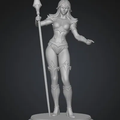 Mô hình nữ chiến binh Dawnbound Spearbearer sắc nét cho in 3D