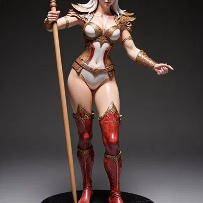 Mô hình nữ chiến binh Dawnbound Spearbearer sắc nét cho in 3D