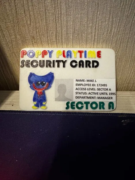 Mô hình thẻ bảo an Poppy Playtime Security Card (STL File) - Image 1