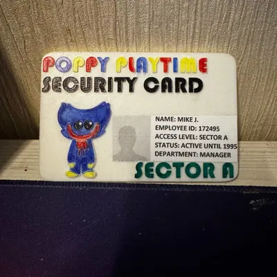Mô hình thẻ bảo an Poppy Playtime Security Card (STL File)