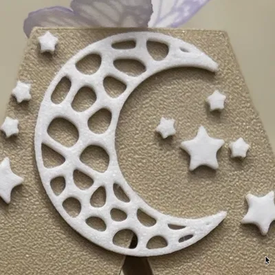 Trăng Khuyết Trang Trí Phong Cách Voronoi