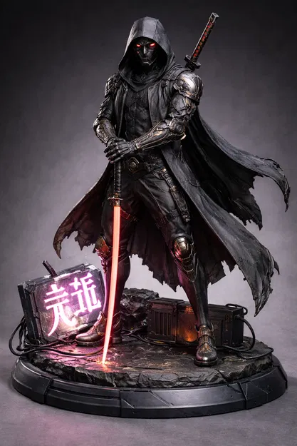 Mô hình Cyber Ronin 3D - Tuyệt tác chiến binh tương lai cực chi tiết - Image 1