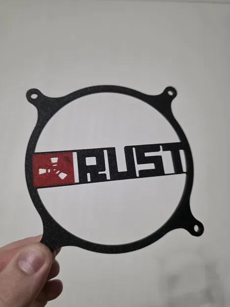 Lưới bảo vệ quạt 120mm phong cách RUST cho PC gaming - Image 1