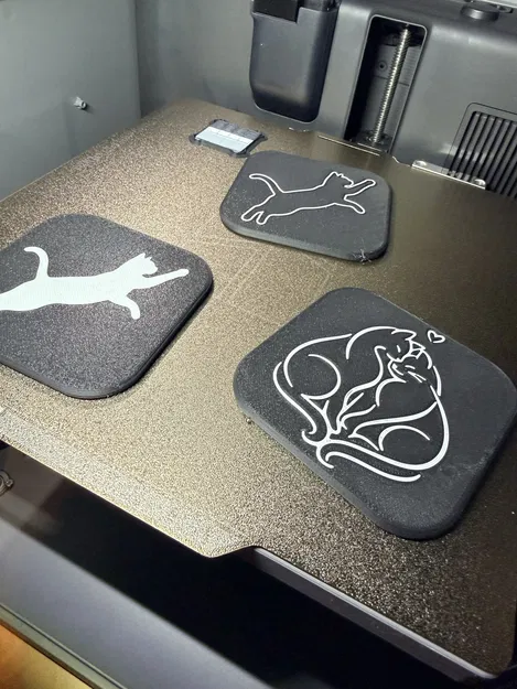 Miếng lót ly hình mèo tối giản – Phù hợp in đa màu - Image 2