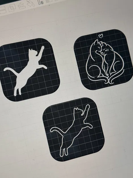Miếng lót ly hình mèo tối giản – Phù hợp in đa màu - Image 3