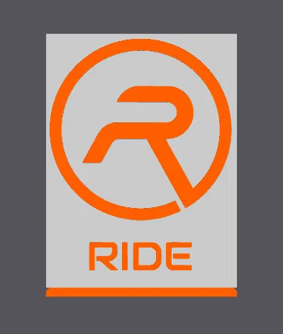 Mô hình logo RIDE in 3D trang trí phong cách cho cửa hàng xe đạp - Image 1