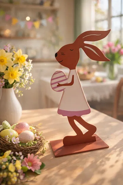 Mô hình trang trí nhà cửa hình chú thỏ Phục sinh - Image 1