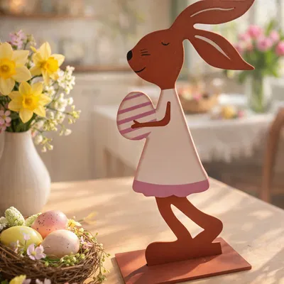 Mô hình trang trí nhà cửa hình chú thỏ Phục sinh