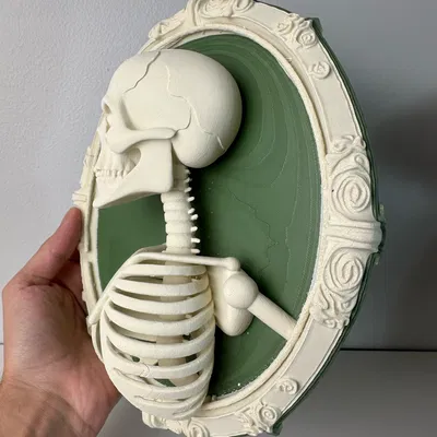 Tranh treo tường bộ xương 3D phong cách Gothic ma mị