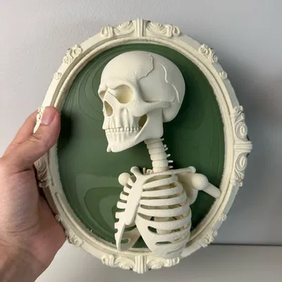 Tranh treo tường bộ xương 3D phong cách Gothic ma mị