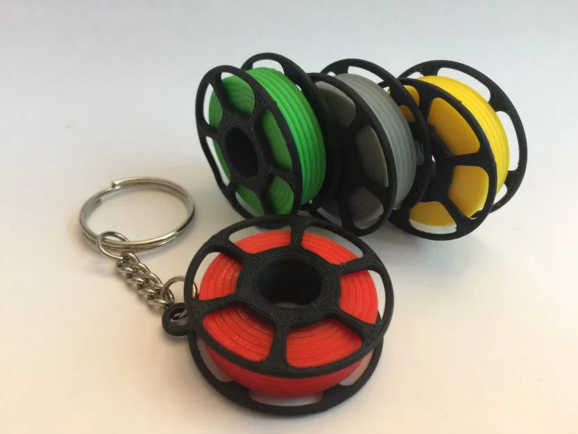 Móc khóa hình cuộn dây tóc 3D (Mini filament spool keychain) - Image 5