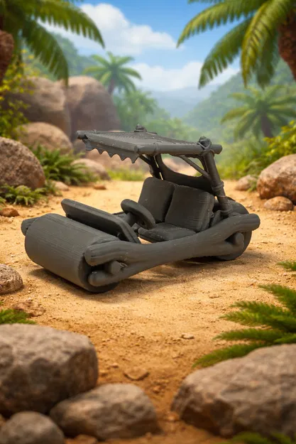 Mô hình xe Flintstone thời tiền sử 3D độc đáo cho người sưu tầm - Image 1