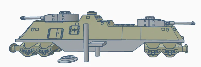 Mô hình tàu hỏa bọc thép quân sự tương thích LEGO (3D Print) - Image 1