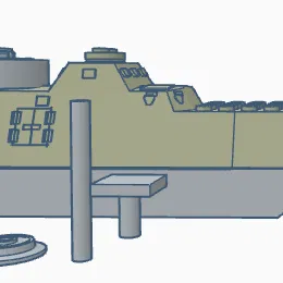 Mô hình tàu hỏa bọc thép quân sự tương thích LEGO (3D Print)