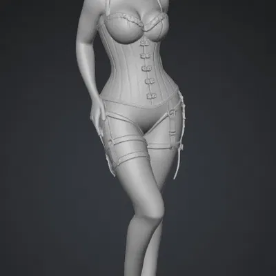 Mô hình 3D nhân vật nữ Midnight Corset Boudoir cho máy in Resin