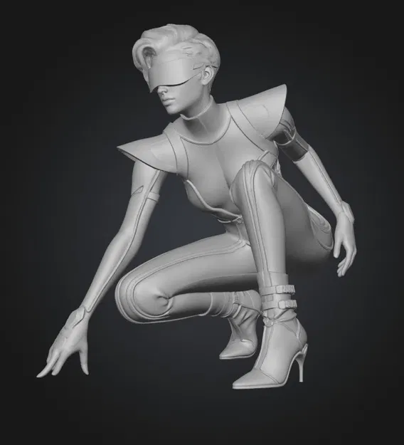 Mô hình 3D Aurora Vanguard nữ chiến binh tương lai sắc sảo - Image 1