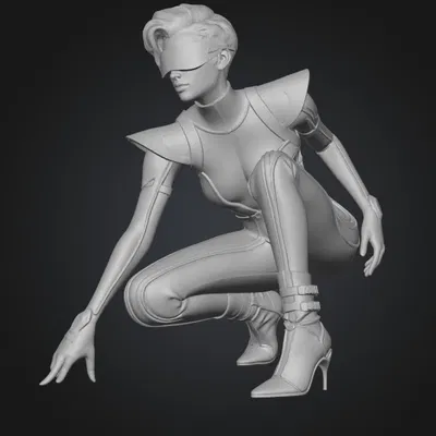 Mô hình 3D Aurora Vanguard nữ chiến binh tương lai sắc sảo