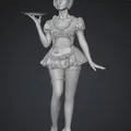 Mô hình 3D Noir Maid with Tray - Figure hầu bàn quyến rũ - Thumbnail 1