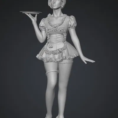 Mô hình 3D Noir Maid with Tray - Figure hầu bàn quyến rũ
