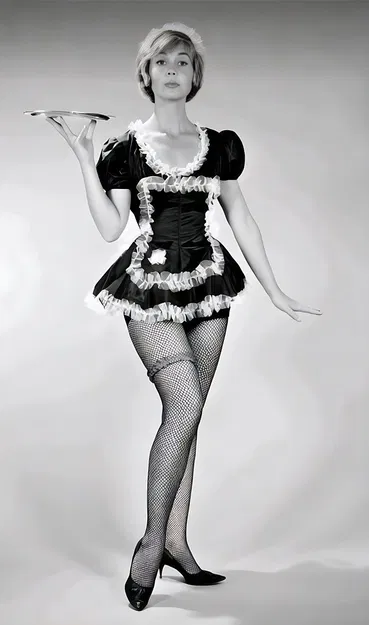 Mô hình 3D Noir Maid with Tray - Figure hầu bàn quyến rũ - Image 2