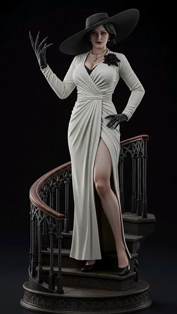 Mô hình quý cô sang trọng trên cầu thang xoắn ốc 3D - File STL - Image 2