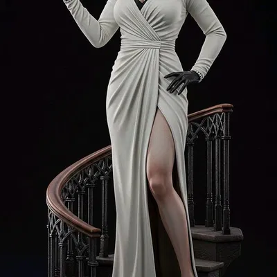 Mô hình quý cô sang trọng trên cầu thang xoắn ốc 3D - File STL