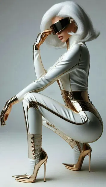 Mô hình tượng nhân vật Golden Chrome Goddess nghệ thuật in 3D - Image 2