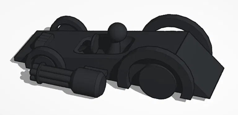 Mô hình xe đua gắn súng máy 3D cực chất để tự in tại nhà - Image 1