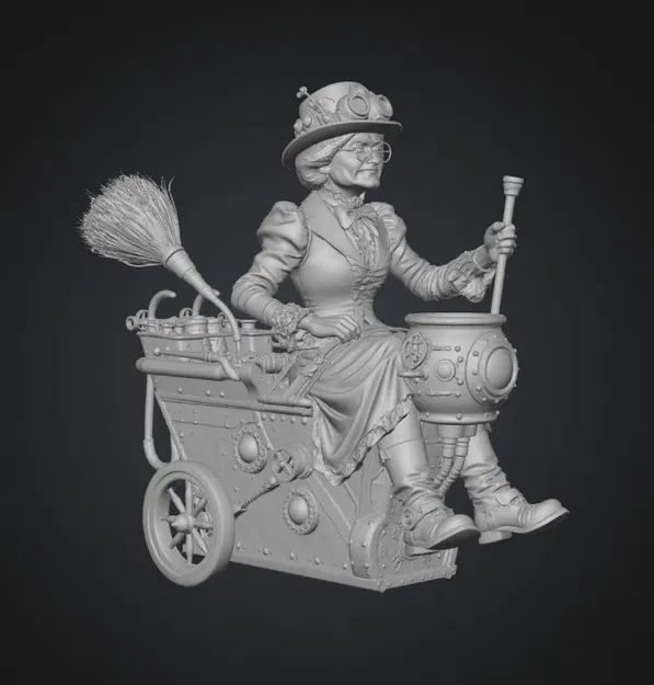 Mô hình 3D Steambound Voyager: Bà cụ du hành phong cách Steampunk - Image 1