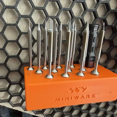 Kệ treo Miniware TS101 và 12 đầu khò cho bảng Honeycomb Storage Wall