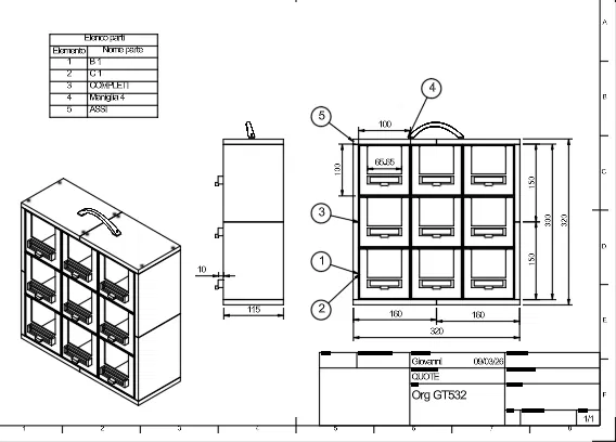 Kệ đa năng ORGANIZER GT532 – Thiết kế tủ ngăn kéo lưu trữ thông minh - Image 4