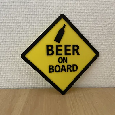 Bảng hiệu Beer on Board treo xe